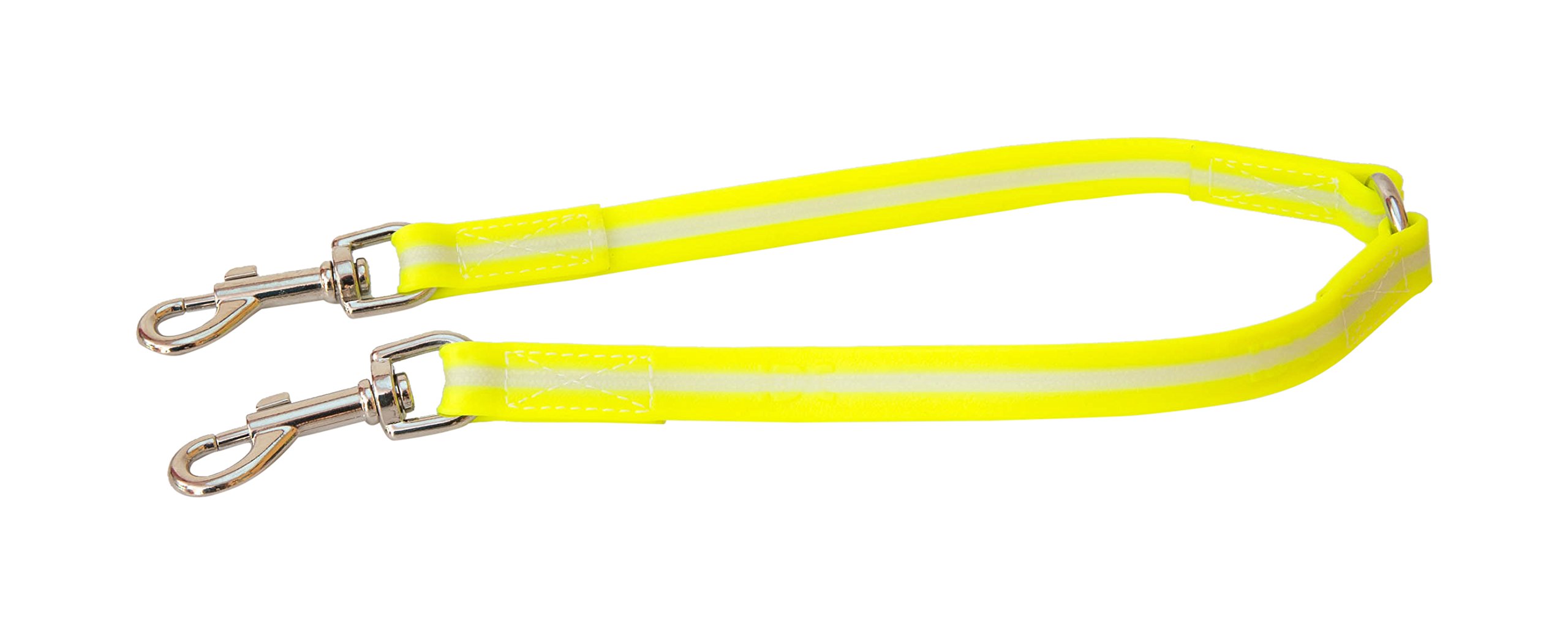 Julius-K9 IDC Lumino Phosphorescent Twin Leash, 19 mm x 75 cm, Sun