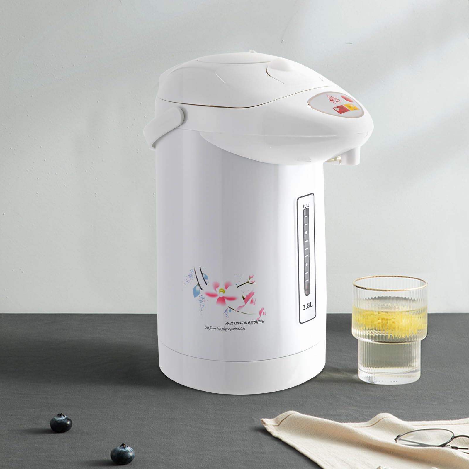 GXFCHYL 3.8L (128.5 Oz) Electric Kettle Stainless Steel Hot Water Dispenser Countertop Portable Water Boiler 750W Hot Water Kettle,Instant Auto Boiler and Warmer for Tea & Coffee,White