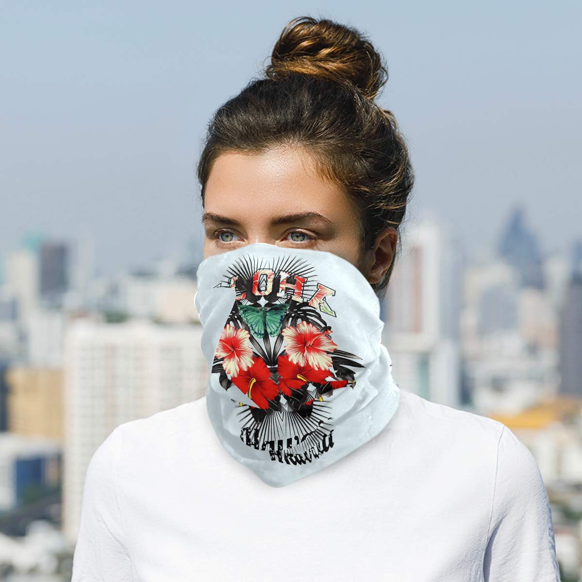 SUABO Mouth Cover Bandanas for Men Aloha Hawaii Neck Gaiter Mask Balaclava Hairband for Women Face Scarf Multicolor