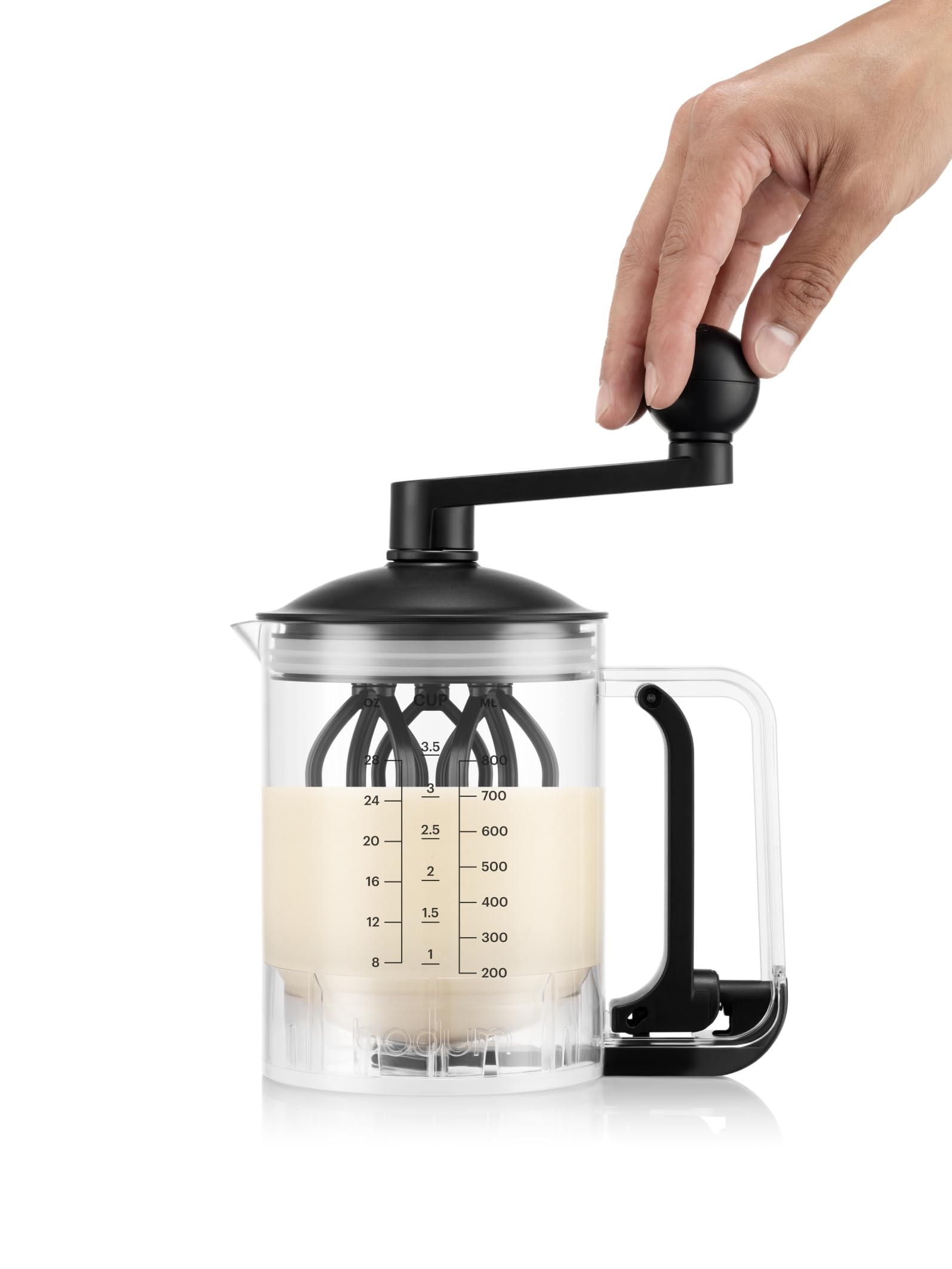 Bodum Bistro - Miscelatore e dispenser per pastella per pancake, misurazione integrata, facile da versare, resistente, in plastica senza BPA, lavabile in lavastoviglie, nero