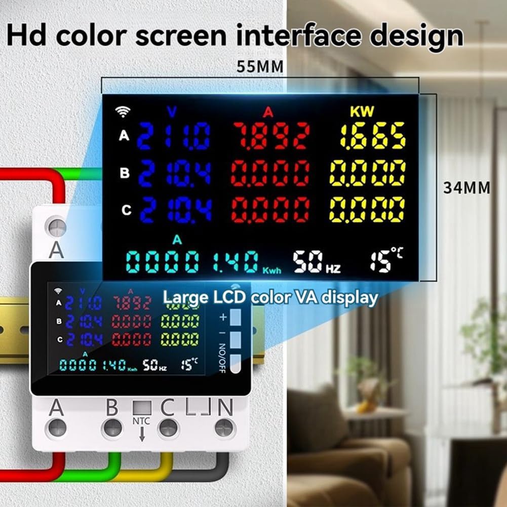 KWS-306WF WiFi Smart Power Meter Voltage Protector Switch Current & Voltage Monitor, Relay, Circuit Breaker