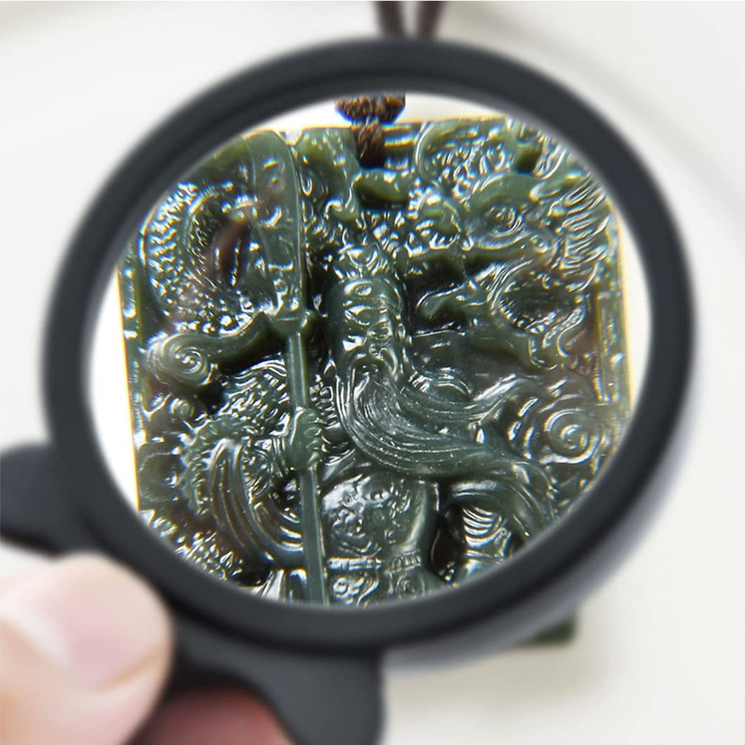 Mini lupa 10X 55 mm składana kieszonkowa lupa z lupą z czarną obrotową skórzaną osłoną ochronną do biżuterii, czytania, hobby, nauki, książek A powiększające (