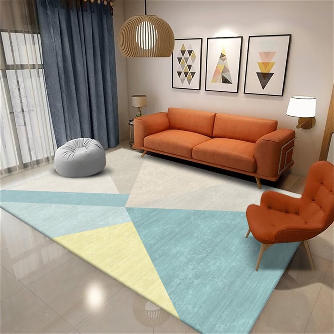 Tapis de luxe doux gris bleu déco salon chic et confort moderne 80x160