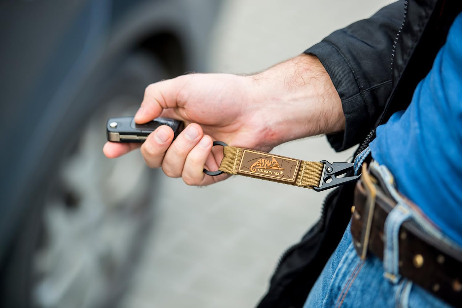 Helikon Öko-Tex Snap Hook Keychain z logo nylonu Coyote