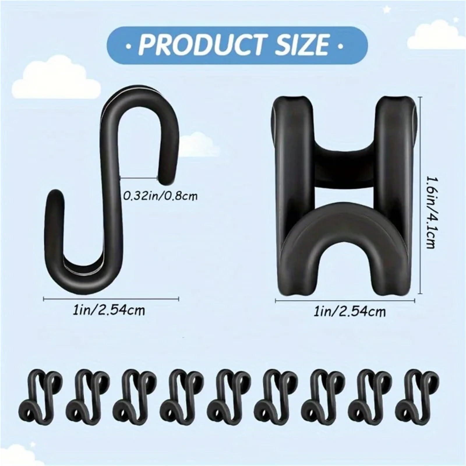 Mini-Kleiderbügelverbinder, Kaskadierhaken für Kleiderschrank, platzsparend, 200 Stück