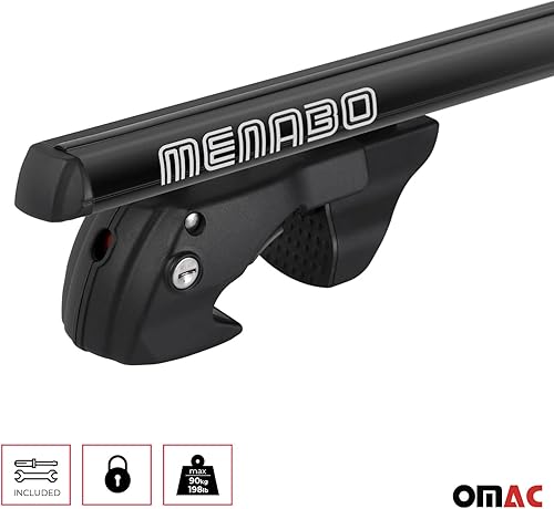 Miniatura 9 de OMAC Juego de barras transversales de portaequipajes para Subaru Ascent 2018-2023 negrobarras transversales de riel de techo de automóvil, carga de