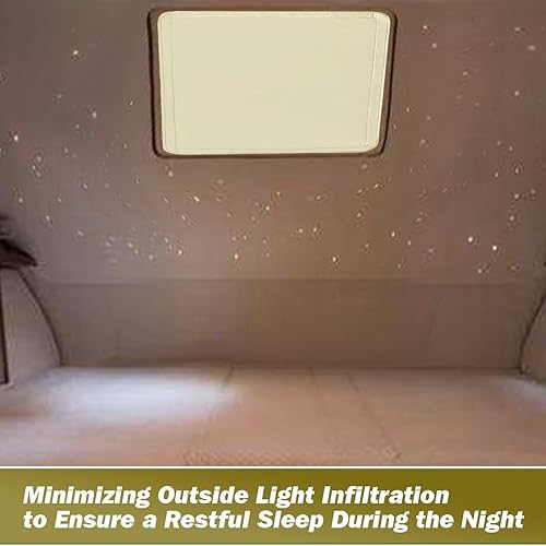 Miniatura 5 de Cubierta aislante para ventana de tragaluz de techo de caravana, tela opaca para caravana (16 x 16 pulgadas), color beige