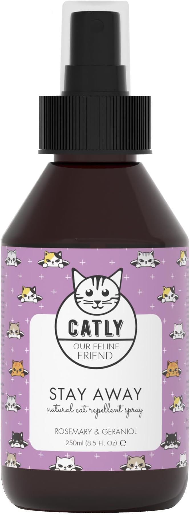 Natural Cat Repellent Spray โ Rosemary & Geraniol Cat Deterrent for Indoors & Outdoors โ Protects Furniture, Gardens, and Plants โ Humane Cat Spray for Scratching & Marking Prevention, 250ml