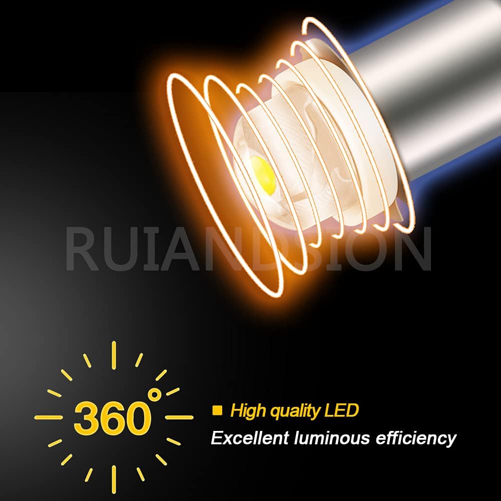 Ruiandsion 2pcs P13.5S LED Bulb 3-18V COB 0.5W 3V 4.5V 6V 9V 18V Upgrade for Flashlight Torch Work Lights,White