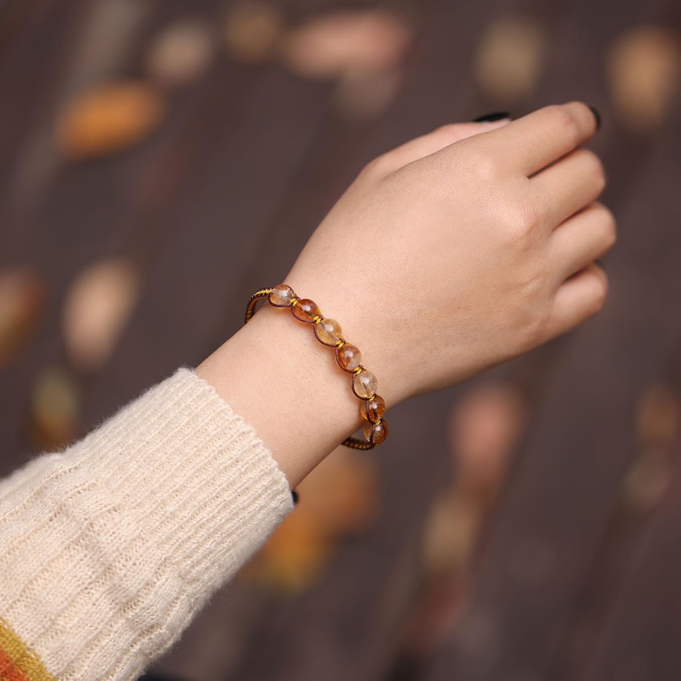 MOCHAMIK Braccialetti dell'amicizia Fatti a Mano Braccialetti con Perline di Cristalli spirituali Reiki con Corda Regolabile per Donna