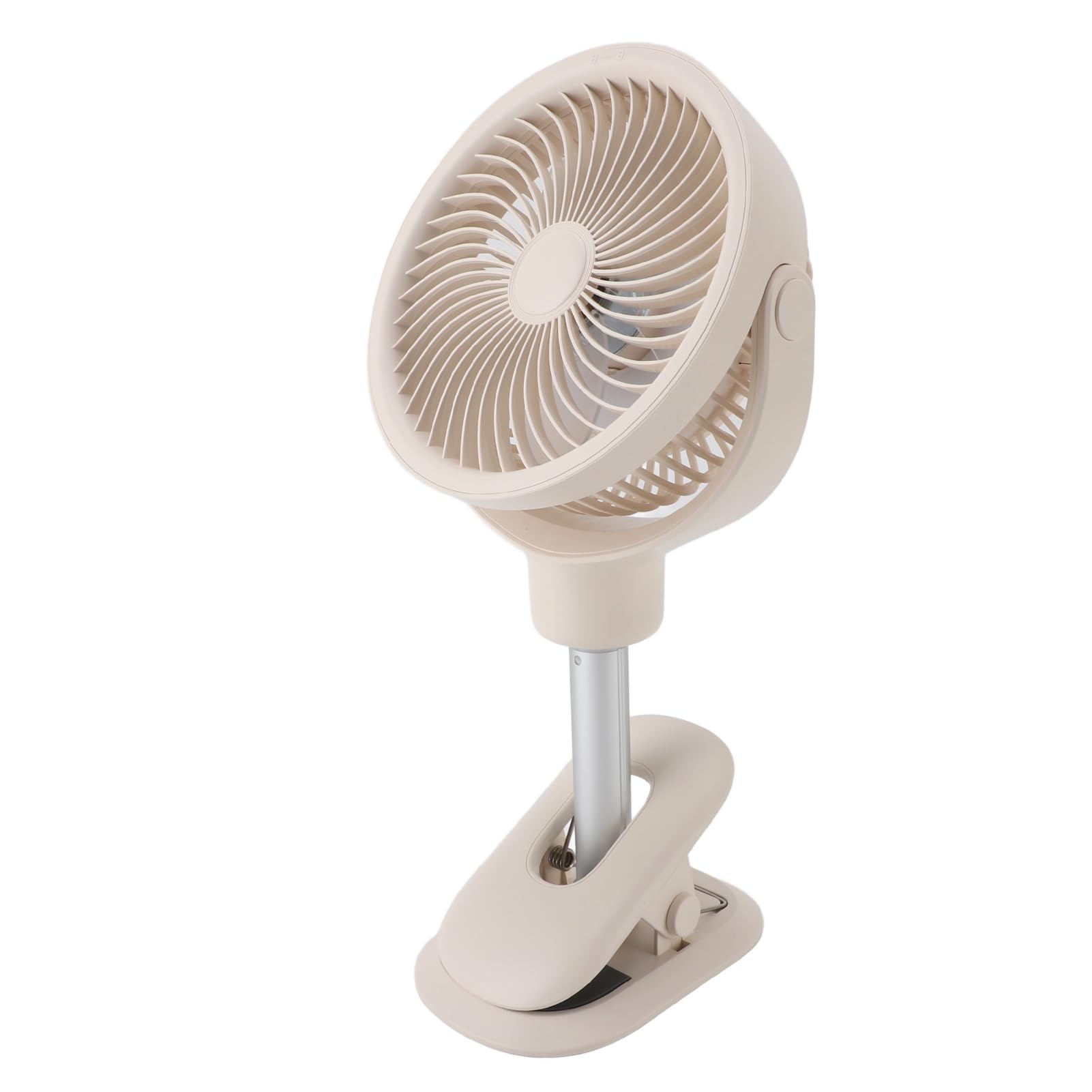 Pssopp Ventilatore da Scrivania Clip con Asta Telescopica, 4 velocità | Costruzione in ABS, PP e Lega di Alluminio, Batteria da 4000 MAh, Ricarica Type-C, Luce Notturna a LED, Oscillazione