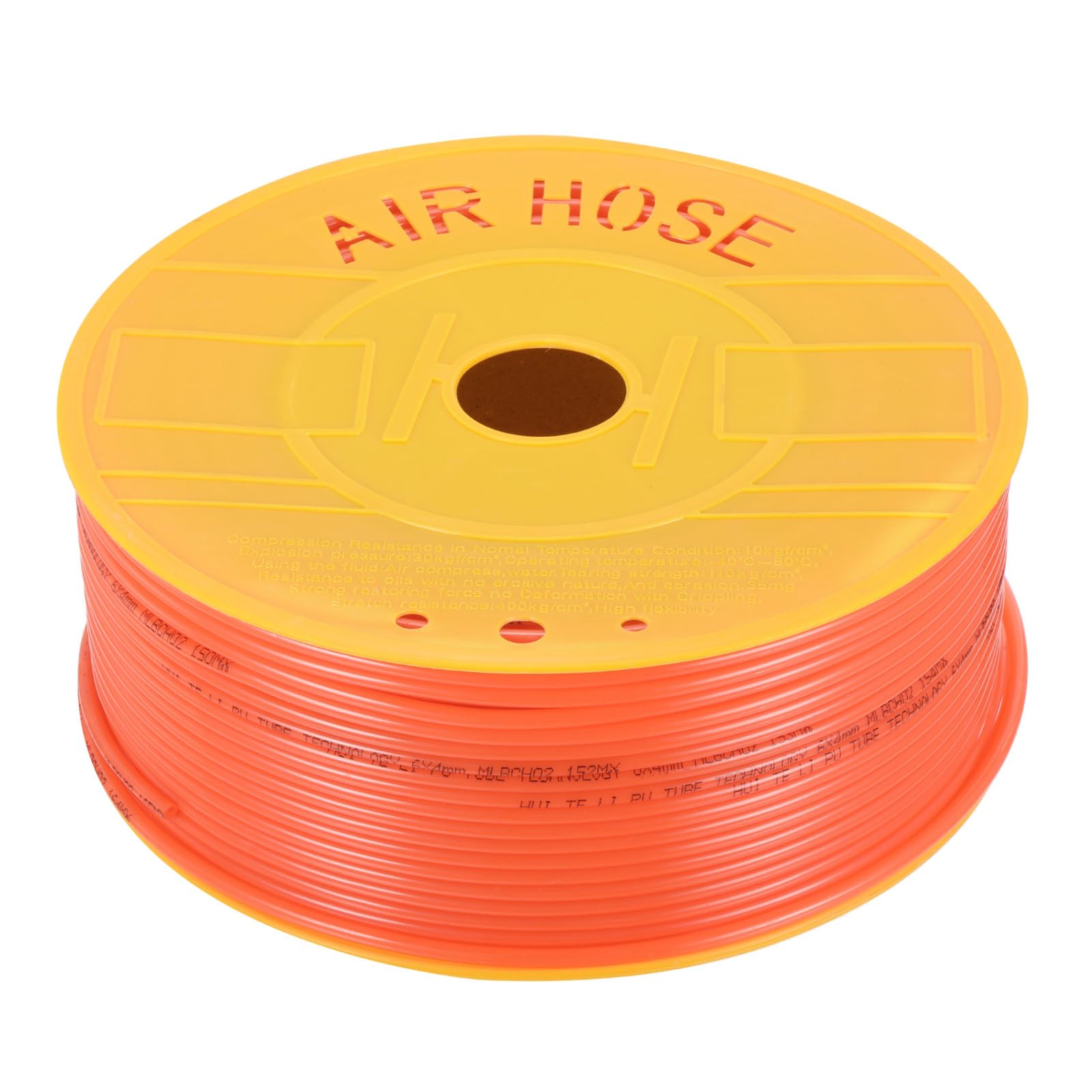 Rebower Pneumatic Tubing Pipe,6mm x 4mm Orange PU Polyurethane Tube,541.3FT 165M,PU Air Line Tubing Hose Tubes for Air Compressor,Fluid Transfer,Air Brake