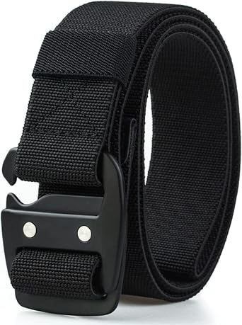 WYuZe Mens Tactical Belt Military Elastic Stretch Duty Riggers Belt Metal Buckle