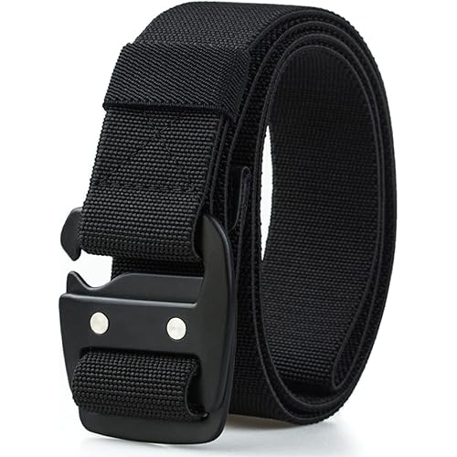 Mens Tactical Belt Military Elastic Stretch Duty Riggers Belt Metal Buckle