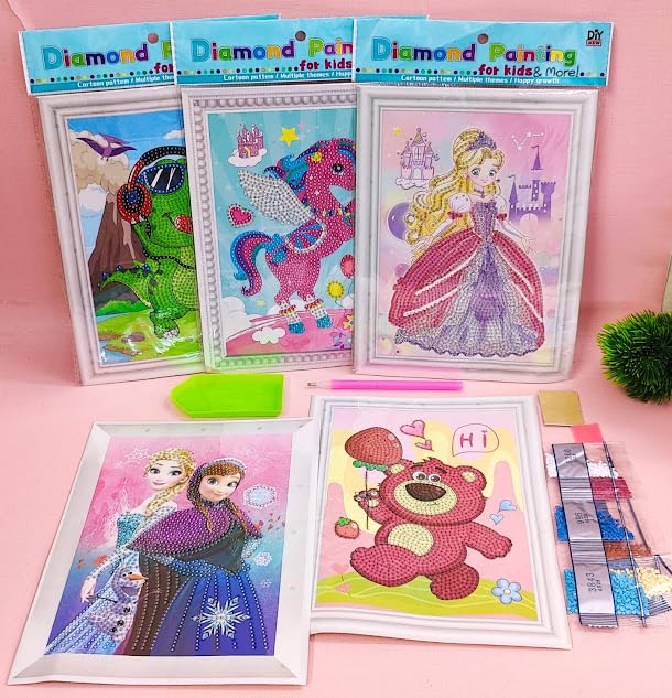 AMANVANI Cartoon Diamond Painting Kits for Kids, Arts and Crafts for Kids, Birthday Retun Gifts Diamond Painting Kits, DIY Diamond Jigsaw Craft Kits for Kids Art and Craft Kit for Girls (6 pcs)-picture-31