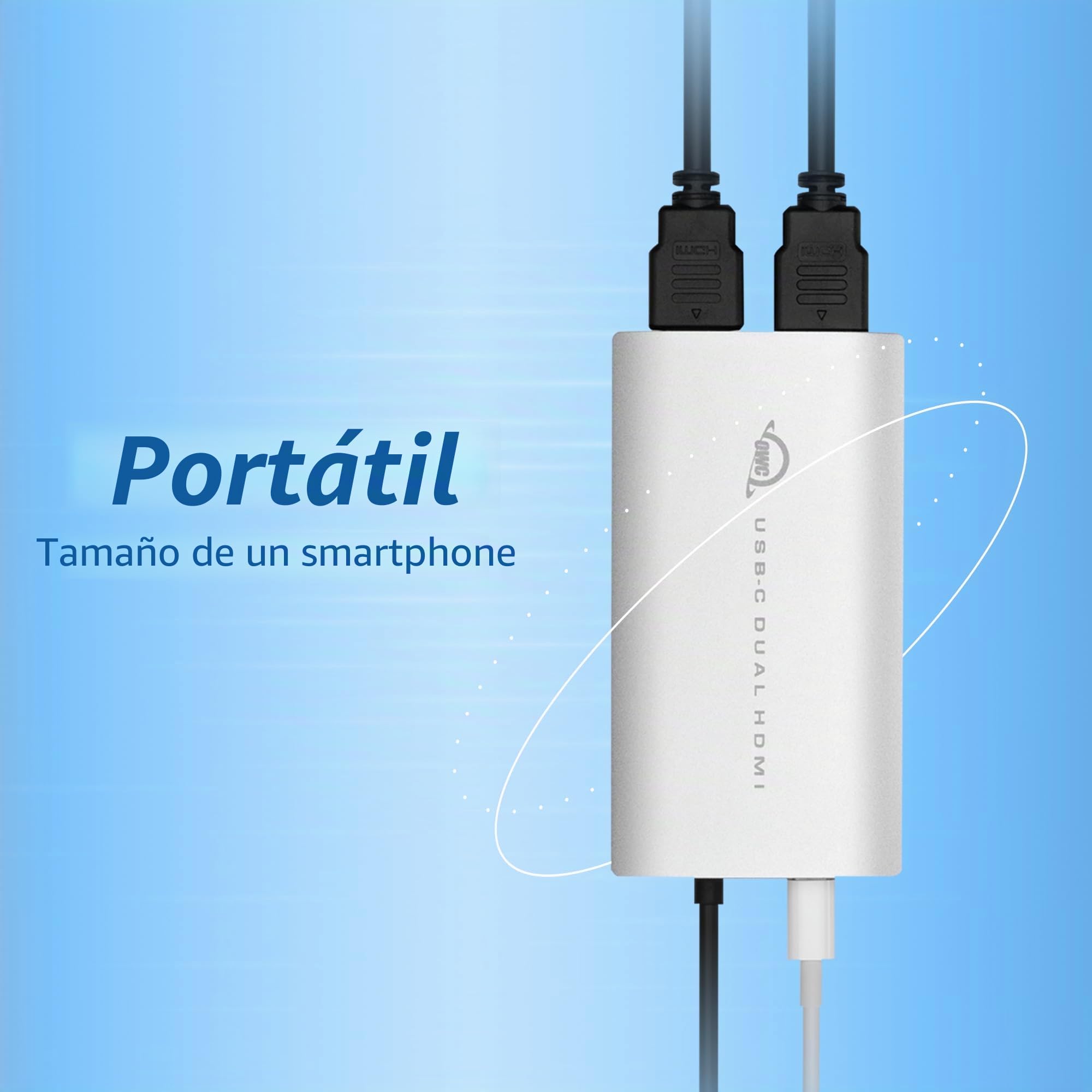 OWC Adaptador de pantalla USB-C dual HDMI 4K con DisplayLink, para Mac Apple Silicon M1 y M2 u otros Mac o PC con USB-C o Thunderbolt