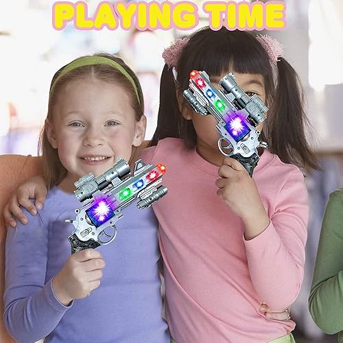 Miniatura 5 de ArtCreativity Pistola de juguete con luz espacial para niños, pistola de rayos Super Ray con LED intermitentes coloridos y sonido, pistola de mano