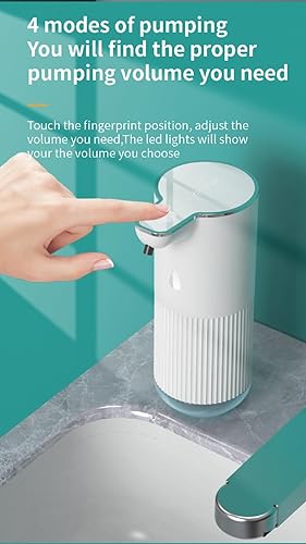 Miniatura 4 de Dispensador automático de jabón espumoso de 12 onzas montado en la pared, 4 engranajes ajustables, dispensador de desinfectante de manos eléctrico