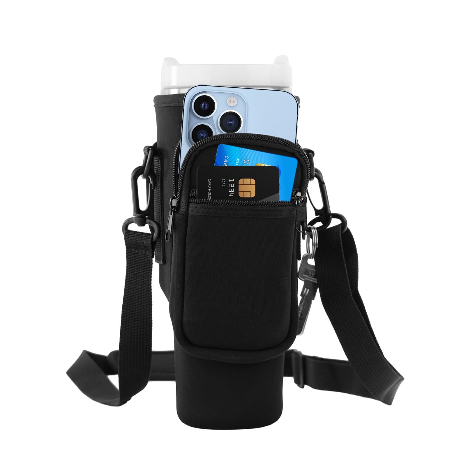 QITIXI:OU Tragetasche Für Stanley Cup 1.2L - Mit Handyfach Und Verstellbarem Gurt