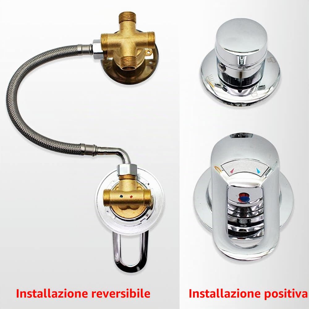 Interruttori Per Doccia a 2/3/4/5 Vie Comando Rubinetti Camera Deviatore di uscita Due pezzi Miscelatore Cartuccia per Valvola in Ceramica Rubinetto per Acqua Calda Fredda in Ottone Cromato