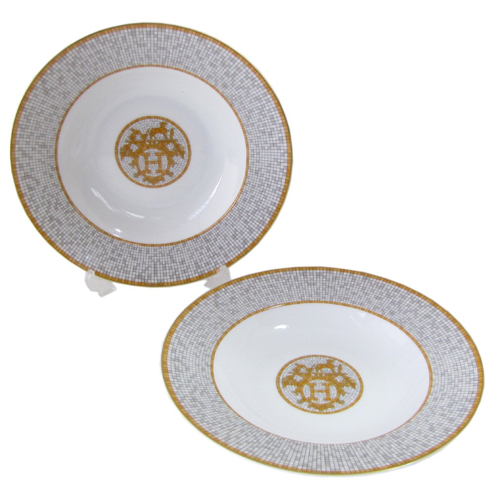 Amazon.co.jp: エルメス HERMES モザイク ヴァンキャトル 22cm スープ