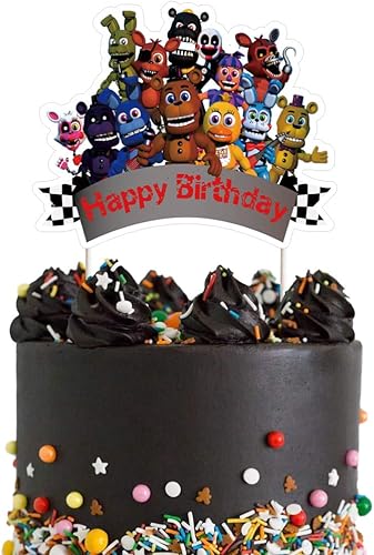 Decoraciones para tartas Fnaf, decoración de pastel de feliz cumpleaños, decoraciones temáticas de pasteles para fiesta de cumpleaños, 1 unidad