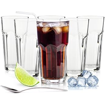 Sendez 6 Long Drink Glasses 425 ml Caipirinha Glasses Coffee Glasses Tea Glasses Cocktail Glasses
