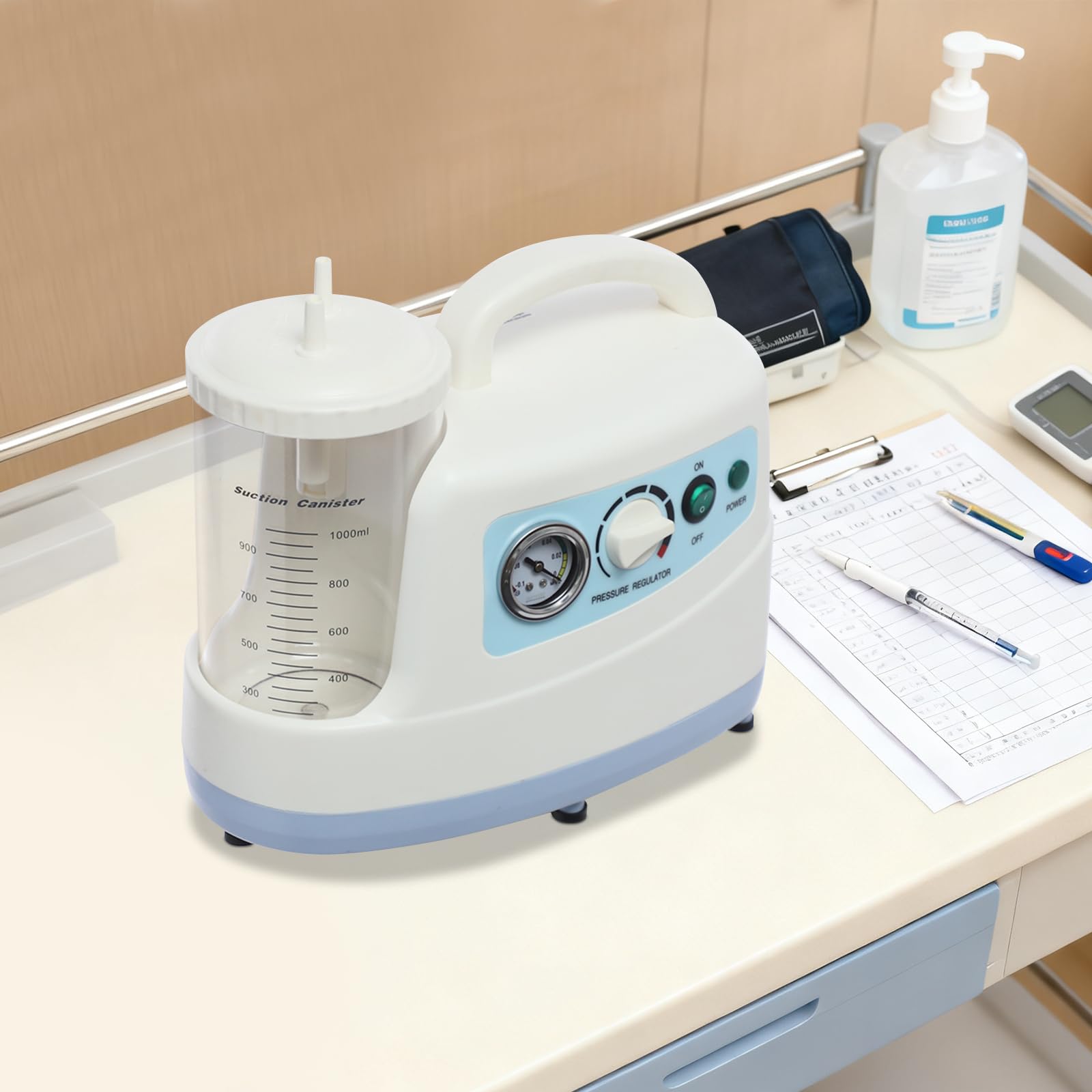 Elektrische Sputum-Saugmaschine, tragbares Schleim-Entfernungsgerät mit 1000 ml Saugkanister, automatische Saugkraft für den Einsatz in medizinischen Heimen und zu Hause