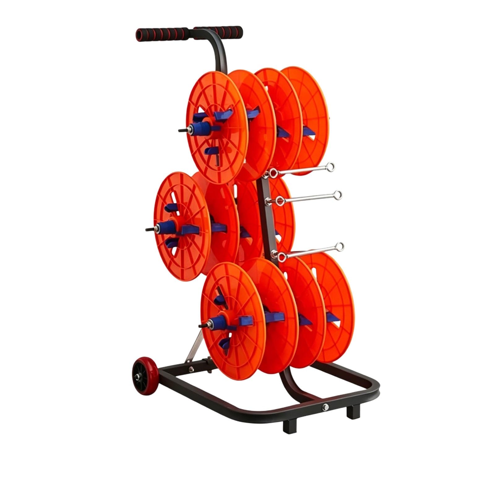 Extension Cord Reel, Commercial Industrial Wire Rack Dispenser with 6 reels, Wire Spool Rack for Power Distribution in Engineering Projects