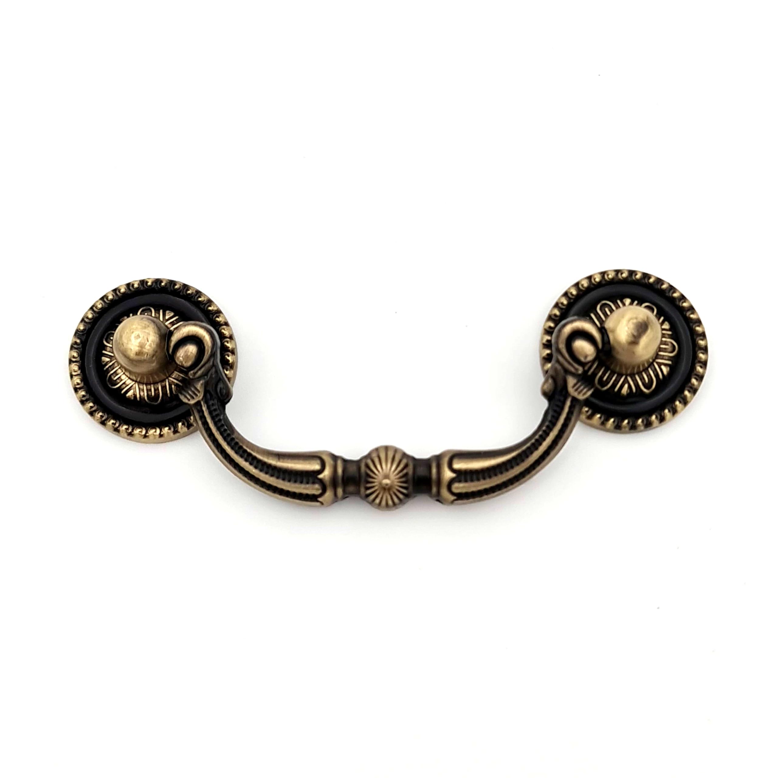 ABVIN Antique Brass Drop Handle - Unique Cabinet Pulls Beautiful Decorative Dresser Drawer Pulls - Antique Finish - 1 Pcs (Zinc, Small)-picture-17