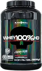 Whey 100% Hd Morango 900G, Black Skull