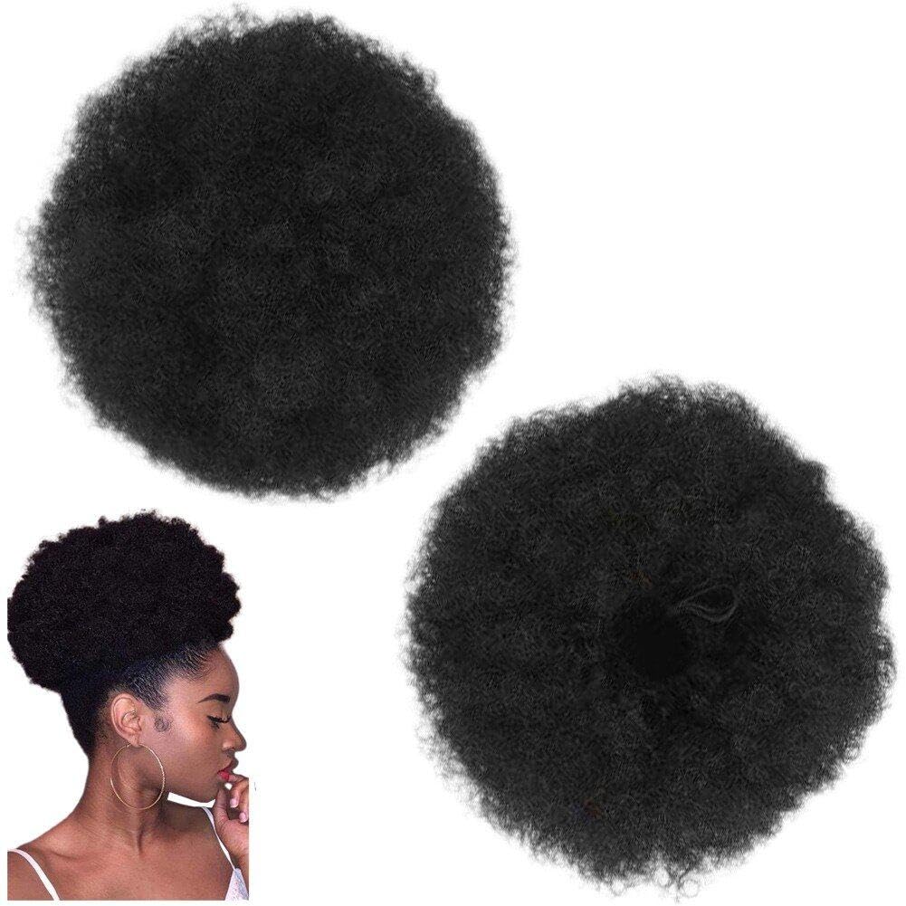 Luxylei Afro Puff Drawstring Ponytail Fake Ponytail Hair Brazilian Short Curly Drawstring Ponytail Afro Puff Chignon Accessories