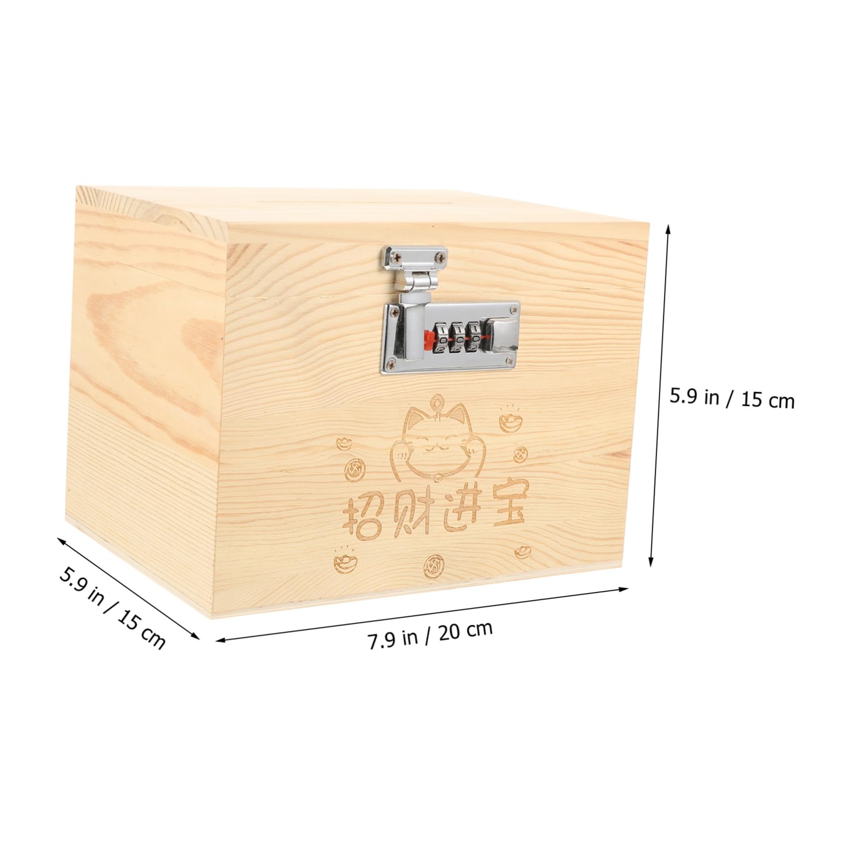 Caja Fuerte de Madera Maciza con Cerradura Codificada Hucha Decorativa para Escritorio Caja de Ahorro Grande para Billetes y Monedas Estilo Organizador Práctico para Adultos