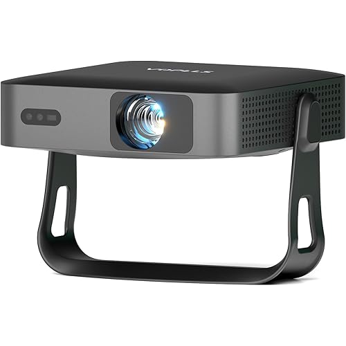 【Officially-Licensed APP & Native 1080P】Thinnest 2.24" Smart Mini Projector with WiFi and Bluetooth, Auto Focus & Keystone Portable Outdoor Projector, VOPLLS 4K Support Home Movie Projector