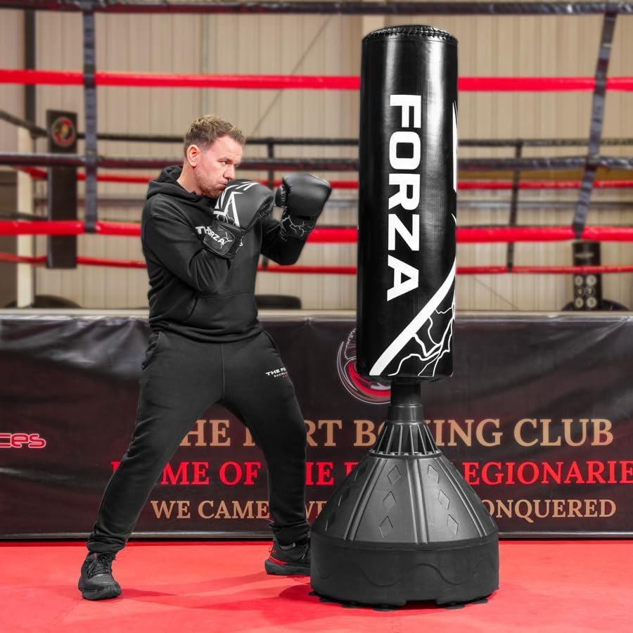 Forza Sac de Frappe Autoportant de 183 cm | Cuir Microfibre Durable et Résistant | Cibles de Frappe Numérotées pour la Boxe, Le Kick-Boxing et Le MMA