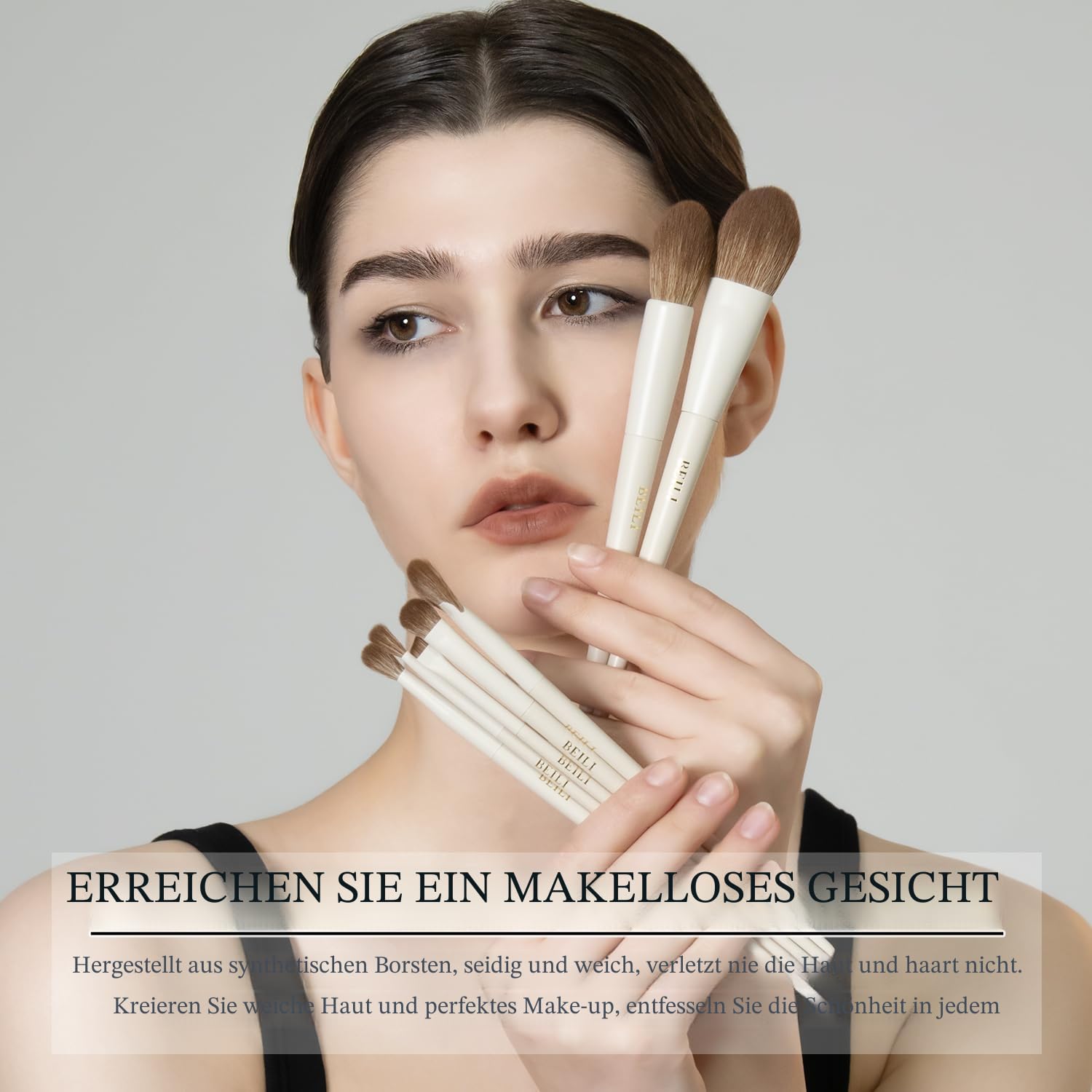 BEILI Make up Pinsel 15 PCS Pinselset Makeup Veganes, Schminkpinsel Set, Professionelle Make up Pinsel Set mit Lidschattenpinsel, Foundationpinsel Rougepinsel, Contouringpinsel Geschenksets