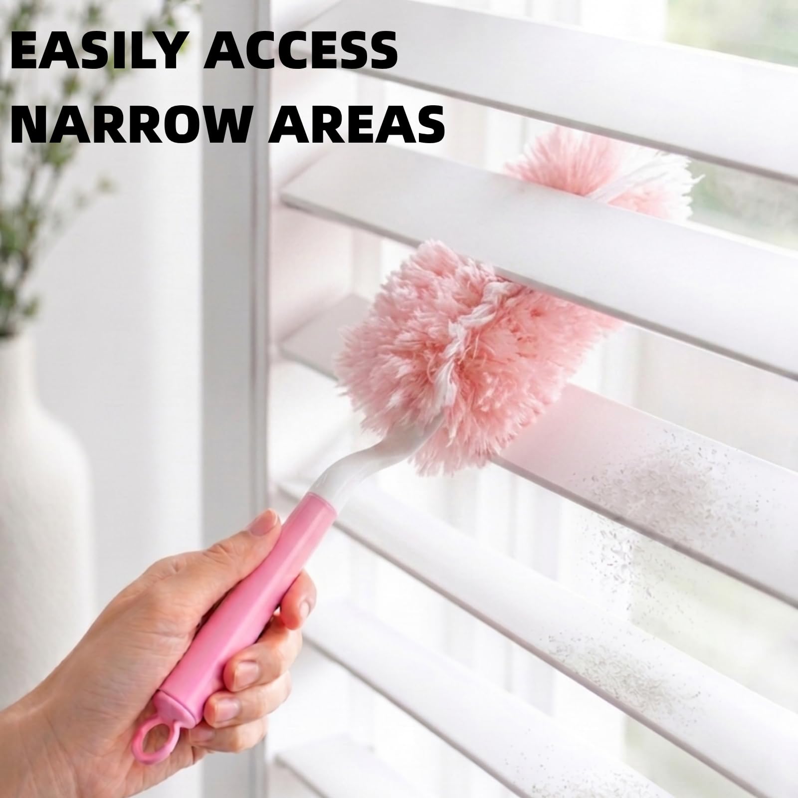 30 recambios de plumero rosa para Swiffer Duster, recambios de plumero multisuperficie de 360° con 1 asa, 5 plumeros desechables de microfibra para limpieza del hogar, oficina y comercial