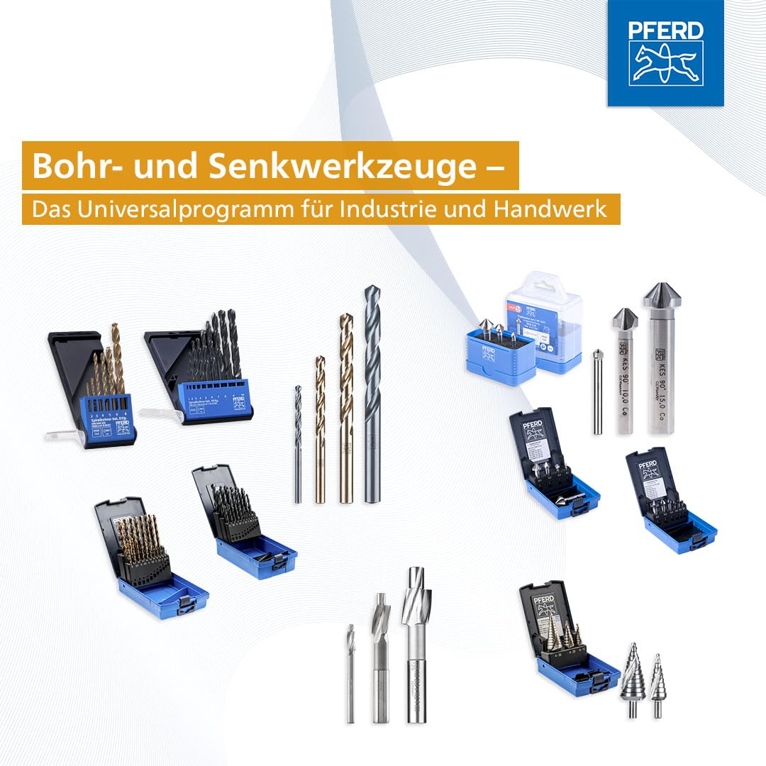 PFERD TOOLS Spiralbohrer-Set INOX, 25-tlg. | Ø 1-13 mm, HSS-E Co5 N, DIN 338, 135° | 25203704 – für zähe und harte Werkstoffe