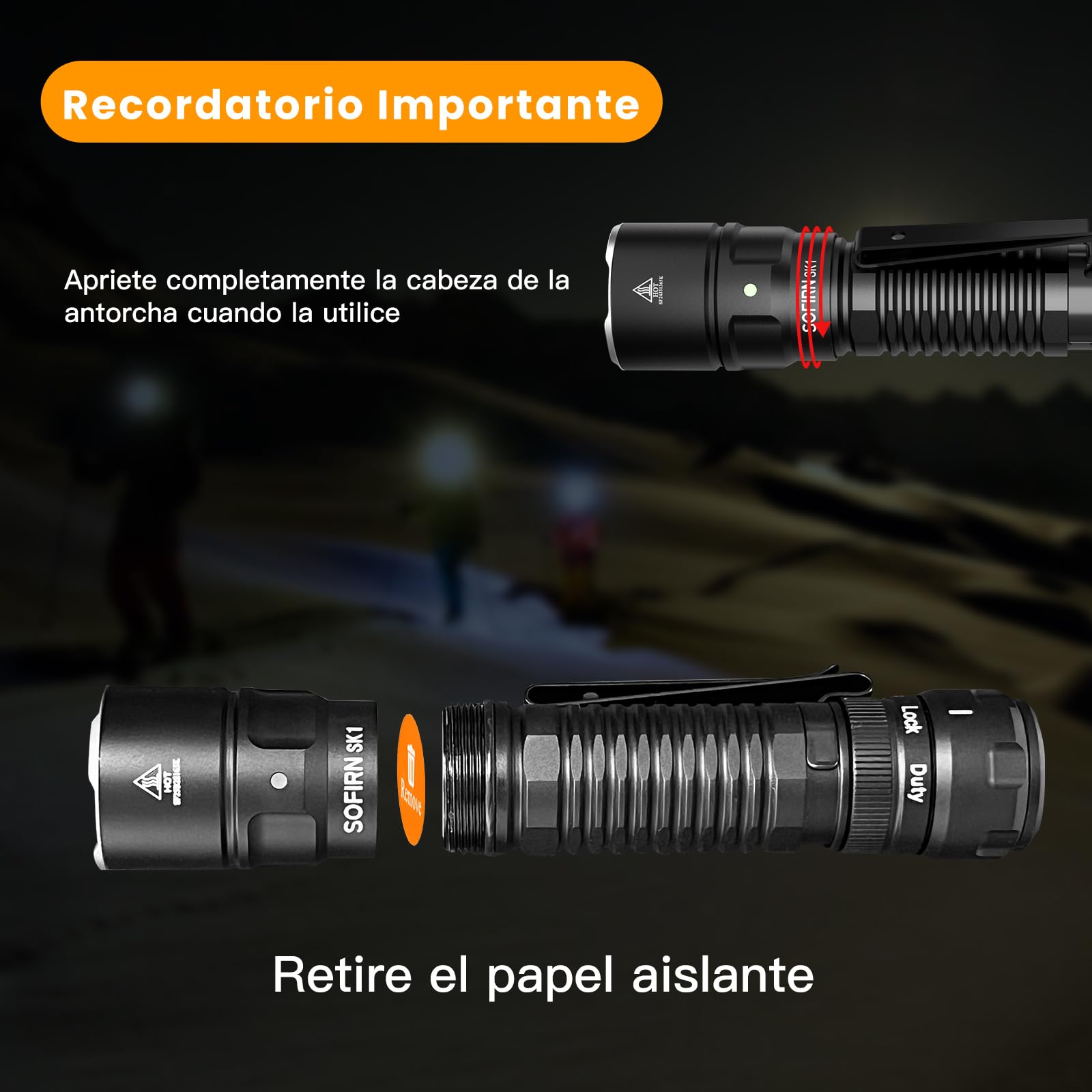 Sofirn SK1 Linternas LED Alta Potencia 1300 Lumen 479m Magnetica IPX8 | Linterna Tactica;USB-C Recargable MAX 200h;Interruptor Magnetico;6 Modos;IPX8 Impermeable Aluminio;Camping Caza Rescate EDC