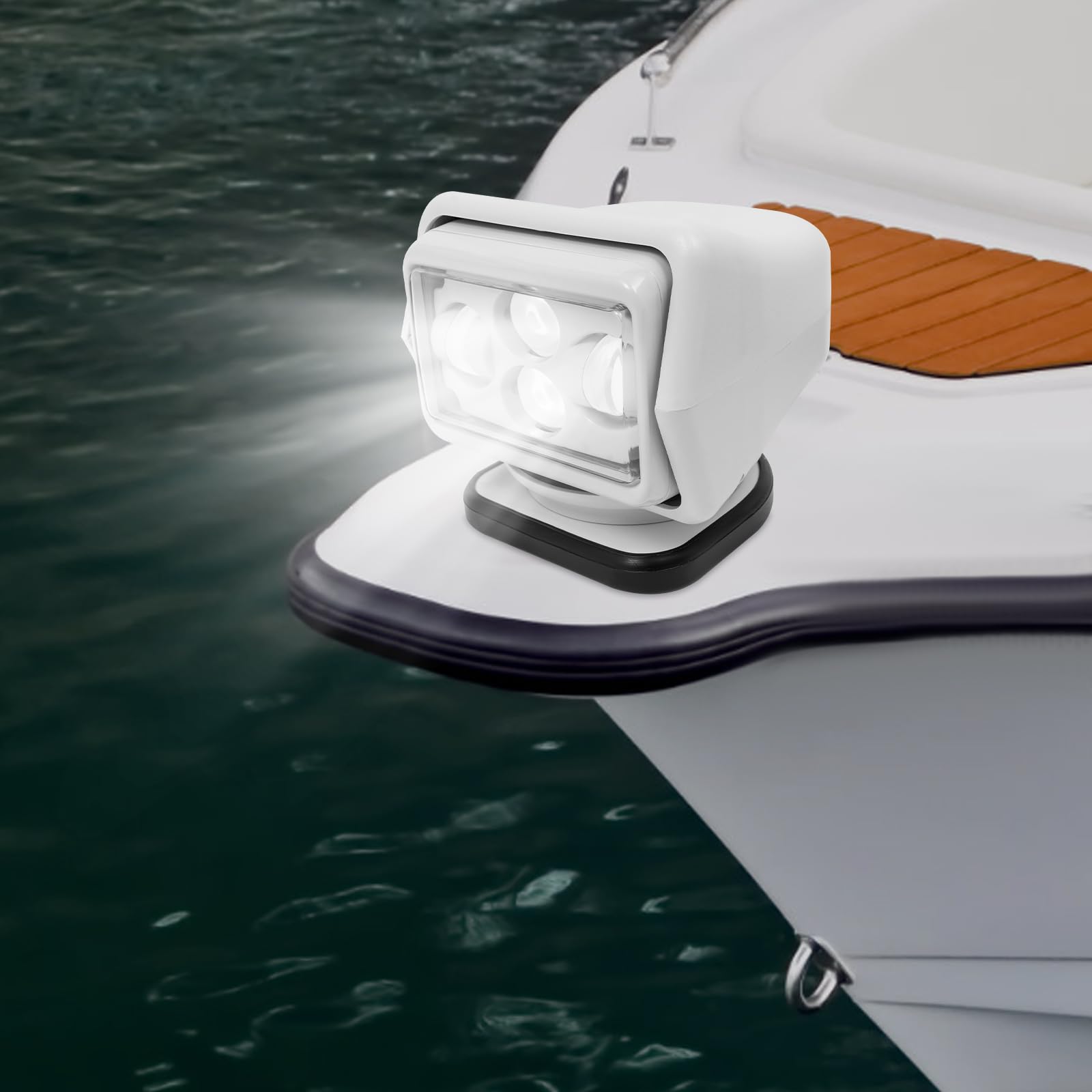 LED Suchscheinwerfer, LED Arbeitsscheinwerfer mit Fernbedienung, 60W 600m 8000LM, IP67 Wasserdicht 360° Drehbar, Arbeitsleuchte Funkfernsteuerbar für Geländewagen ATV Trucks Boote (Weiß)