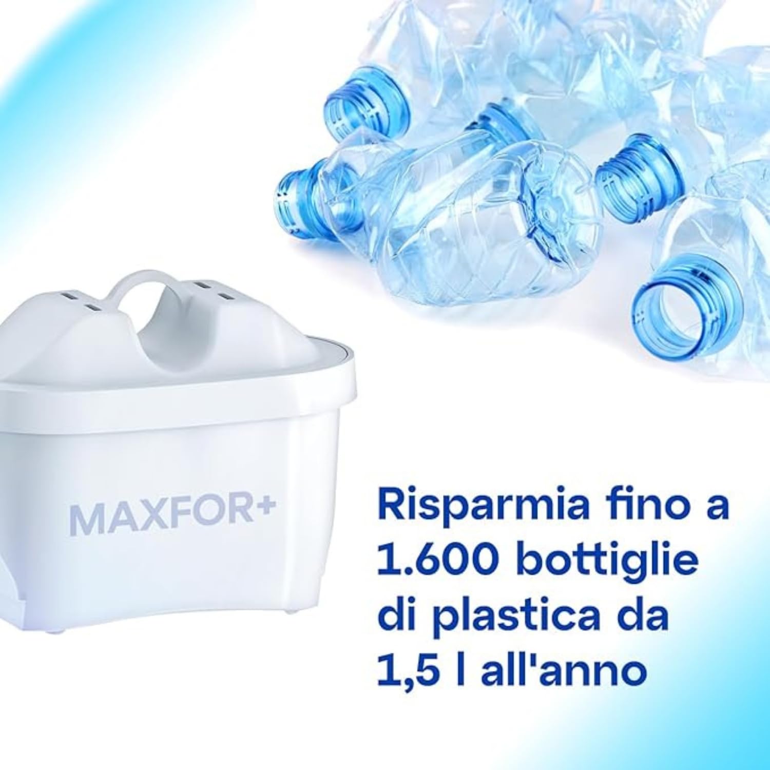 AQUAPHOR Filtro dell'acqua Onyx Bianco incl 1 filtro MAXFOR+ I Filtro dell'acqua dall'aspetto in vetro 4,2l I Riduce il calcare e il cloro I Perfetto per la famiglia I Qualità premium Caraffa