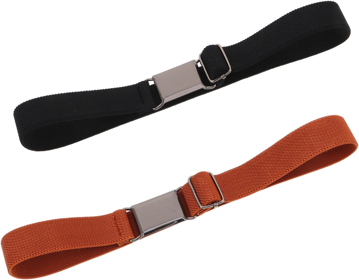 2pcs Adjustable Elastic Belt for Boys with Metal Buckle, Stretchy Waistband Eliminates Pressure, Suitable for Everyday Wear and Dress Pants