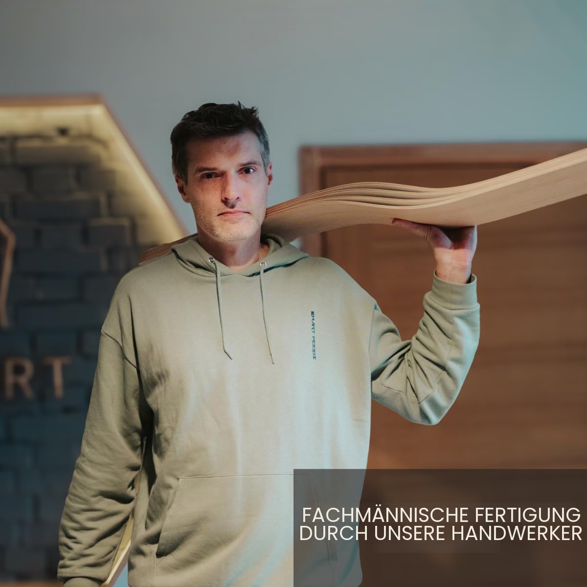 EWART WOODS schwebender wandregal Holz hängend geometrisch Buch wandregal Holz modern holzregal Handmade möbel (Cherry, 95 cm (37.4 inch))