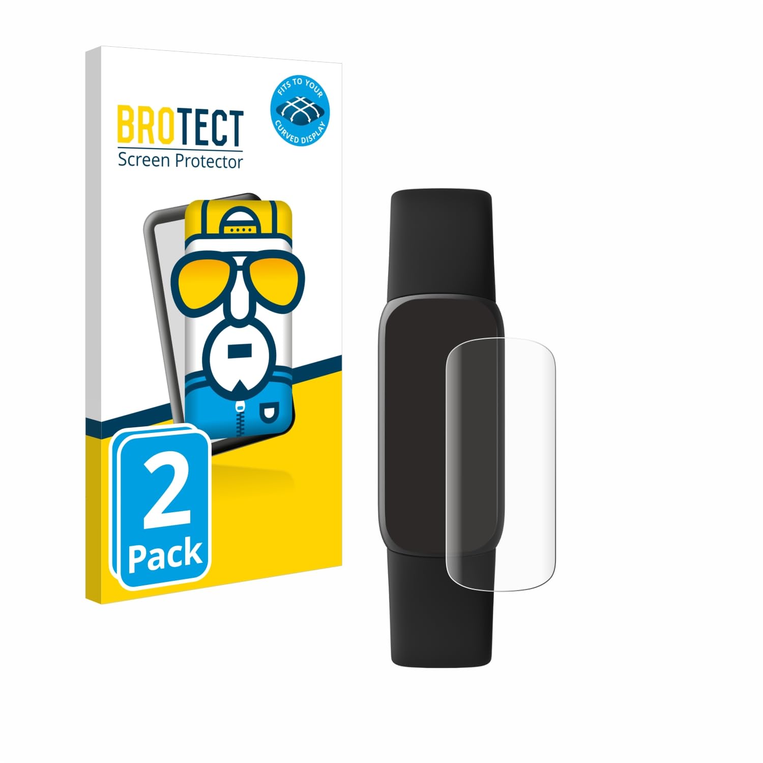 brotect Pellicola Copertura Completa per Fitbit Inspire HR 2 Pezzi - Full-Cover 3D Curvo