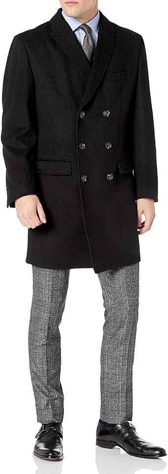 Adam Baker Mens Double Breasted Wool/Cashmere Topcoat - Colors