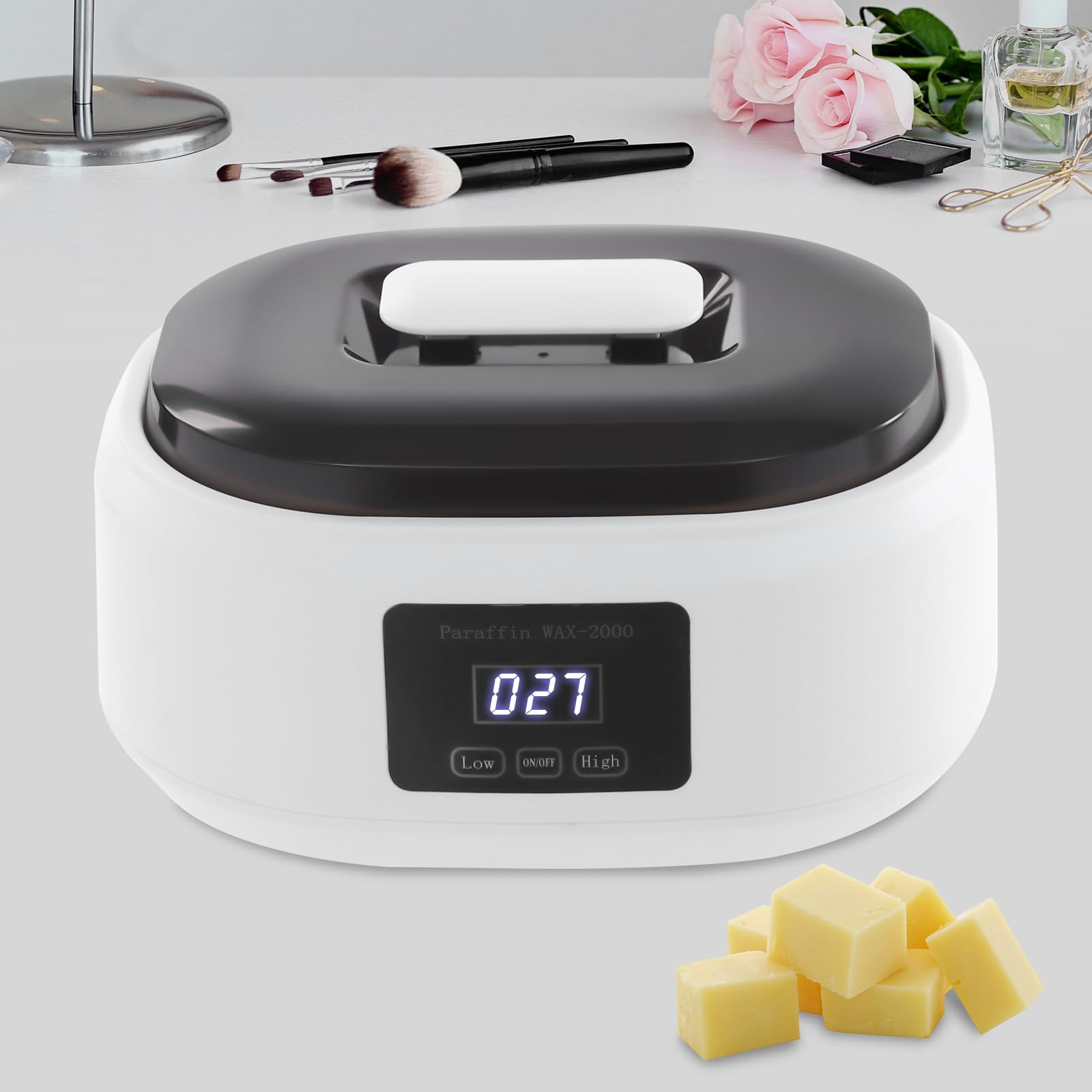 Bagno di paraffina per mani e piedi, set da 3400 ml di paraffina, idrata la pelle, scalda cera, per pelle secca, ruvida (bianco)