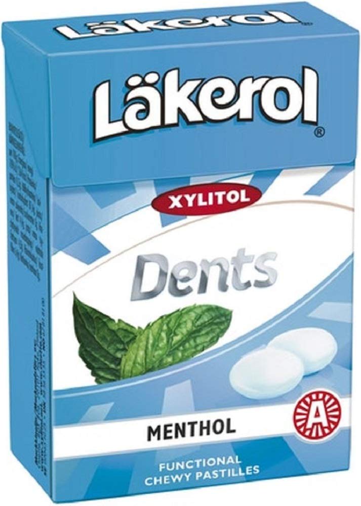 12 Boxen à 85 g Läkerol Dellen Menthol - Original - Schwedisch - Zuckerfrei - Xylitol - Pastillen - Dragees - Tropfen - Süßigkeiten - Süßigkeiten