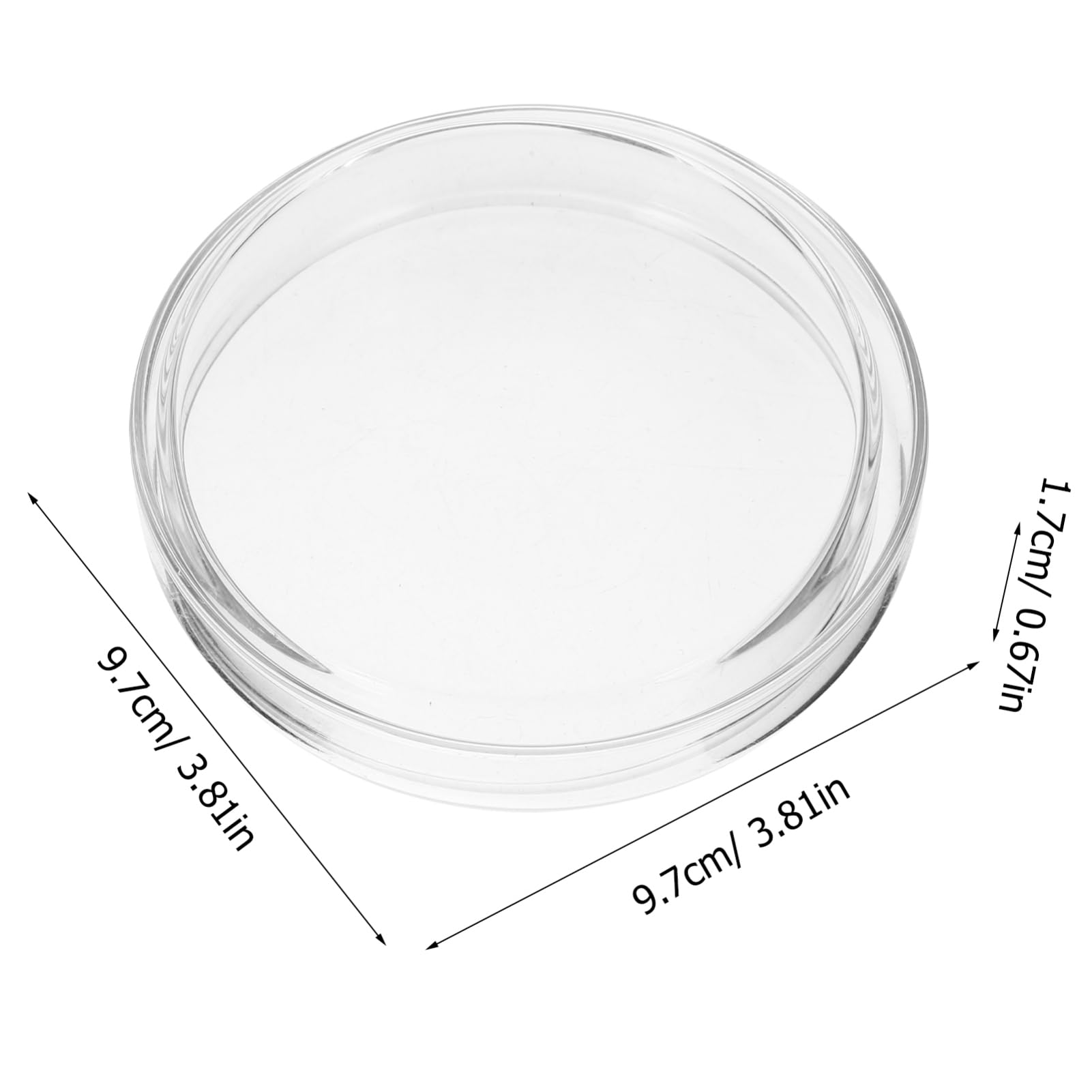 MUCKLILY 5pcs Lab Petri Dishes Cell Culture Plates Culture Tray Holder 90mm Diameter Clear Glass Lid