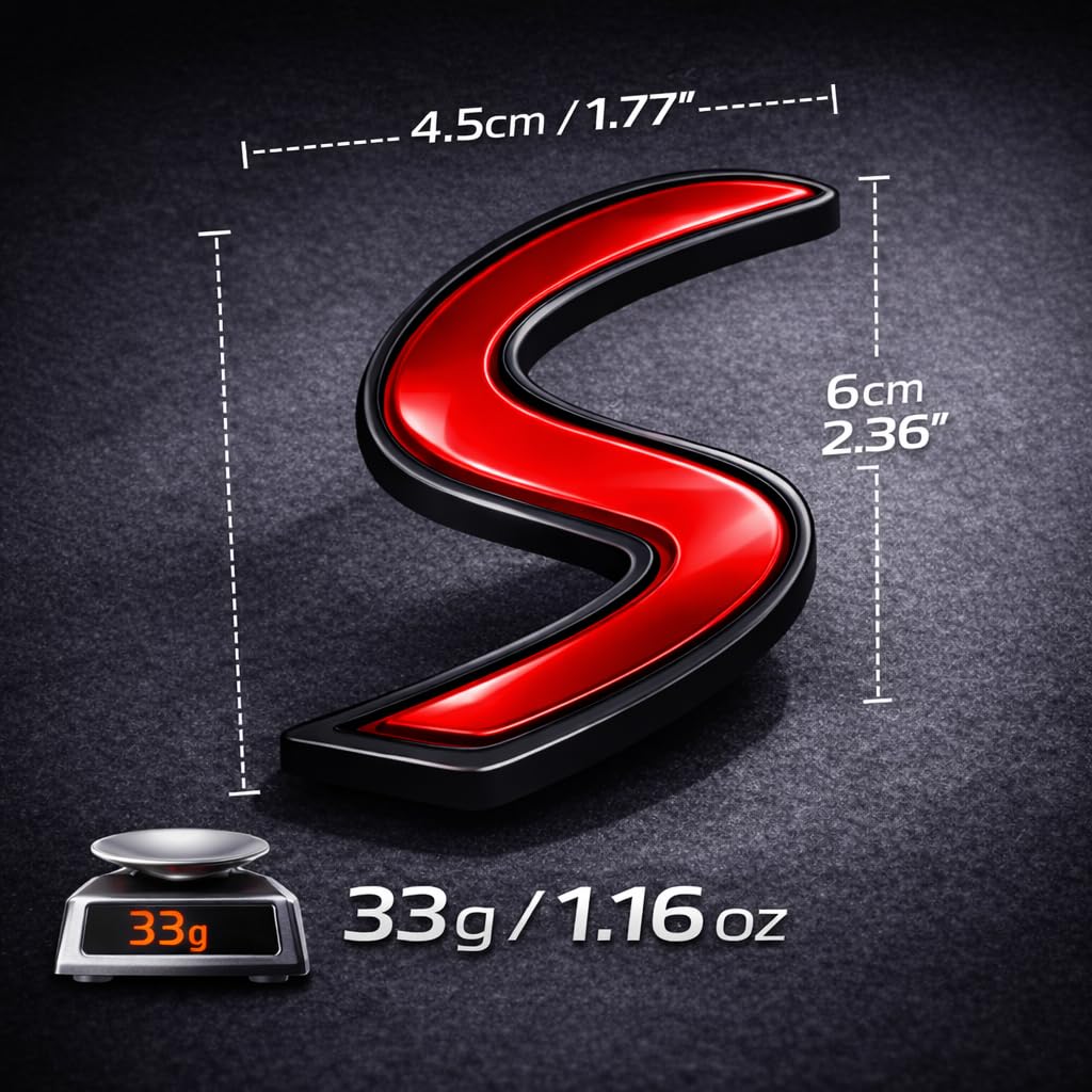 für Mini Cooper Grill Emblem Frontzeichen Zinklegierung Dekoratives Zubehör für Mini One Cooper S JCW Clubman Countryman Cabrio,Mattschwarz