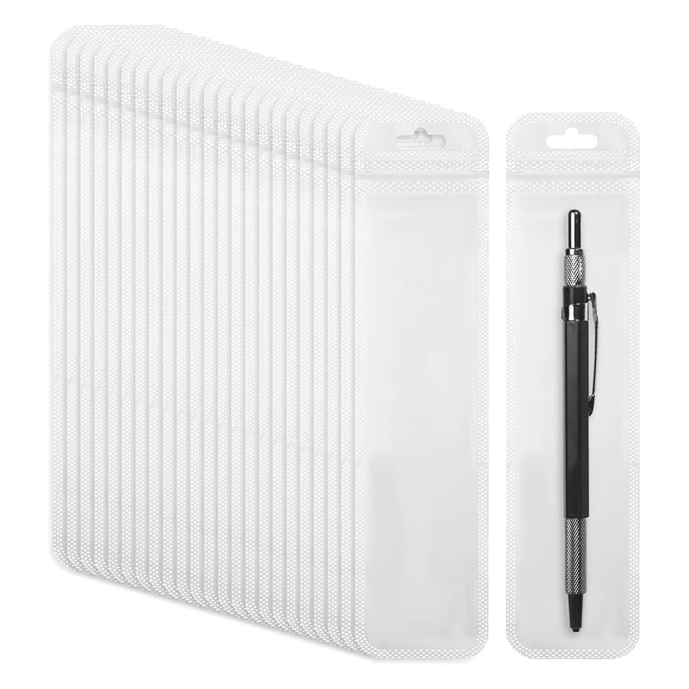 Onchdbfhuu 100Pcs Pen Packaging Bags, Transparent Pen Bags for Beaded Pens Resealable Pouch Zipper Storage Bags for Pen Keychain
